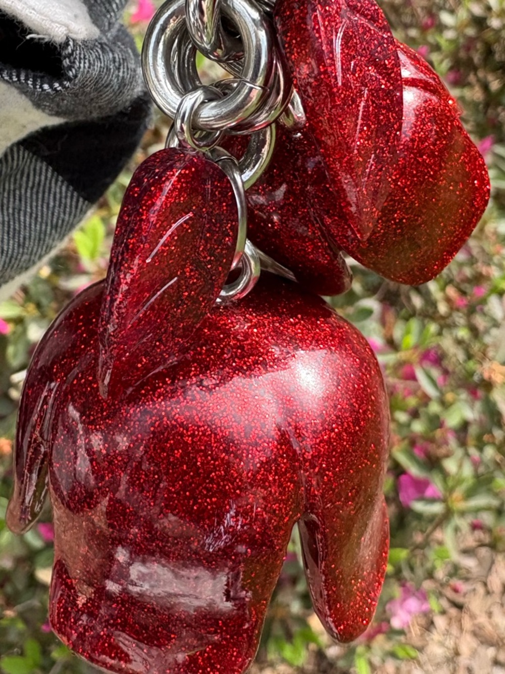 SOLD Coach Tea Rose Red Glitter Bag Charm EUC - Picture 9 of 10